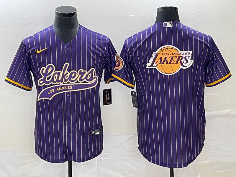 Nike 2023 Men Los Angeles Lakers Blank purple NBA Jersey style 2